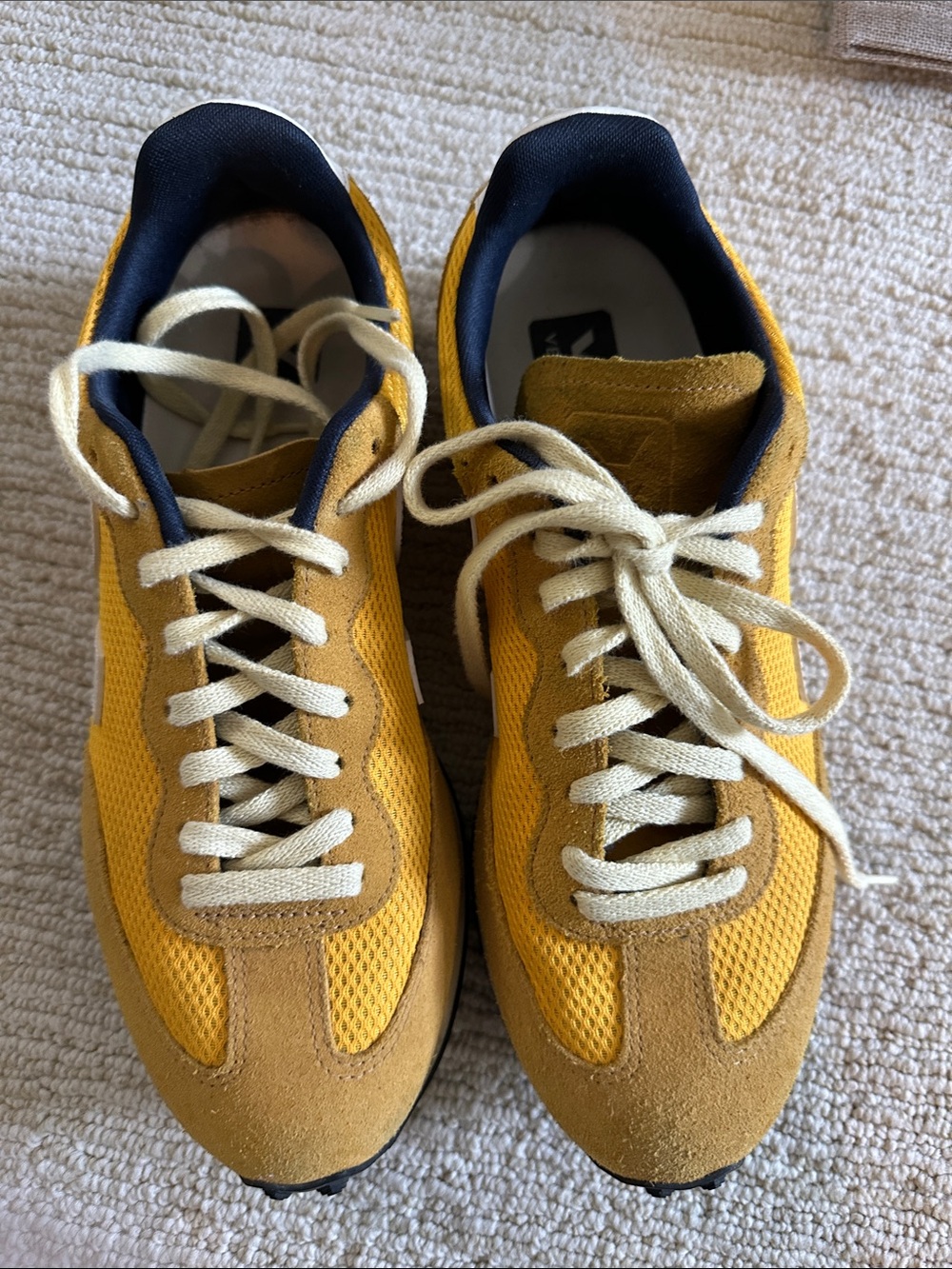 Veja size 44 Rio Branco Yellow Suede & Mesh Sneakers.